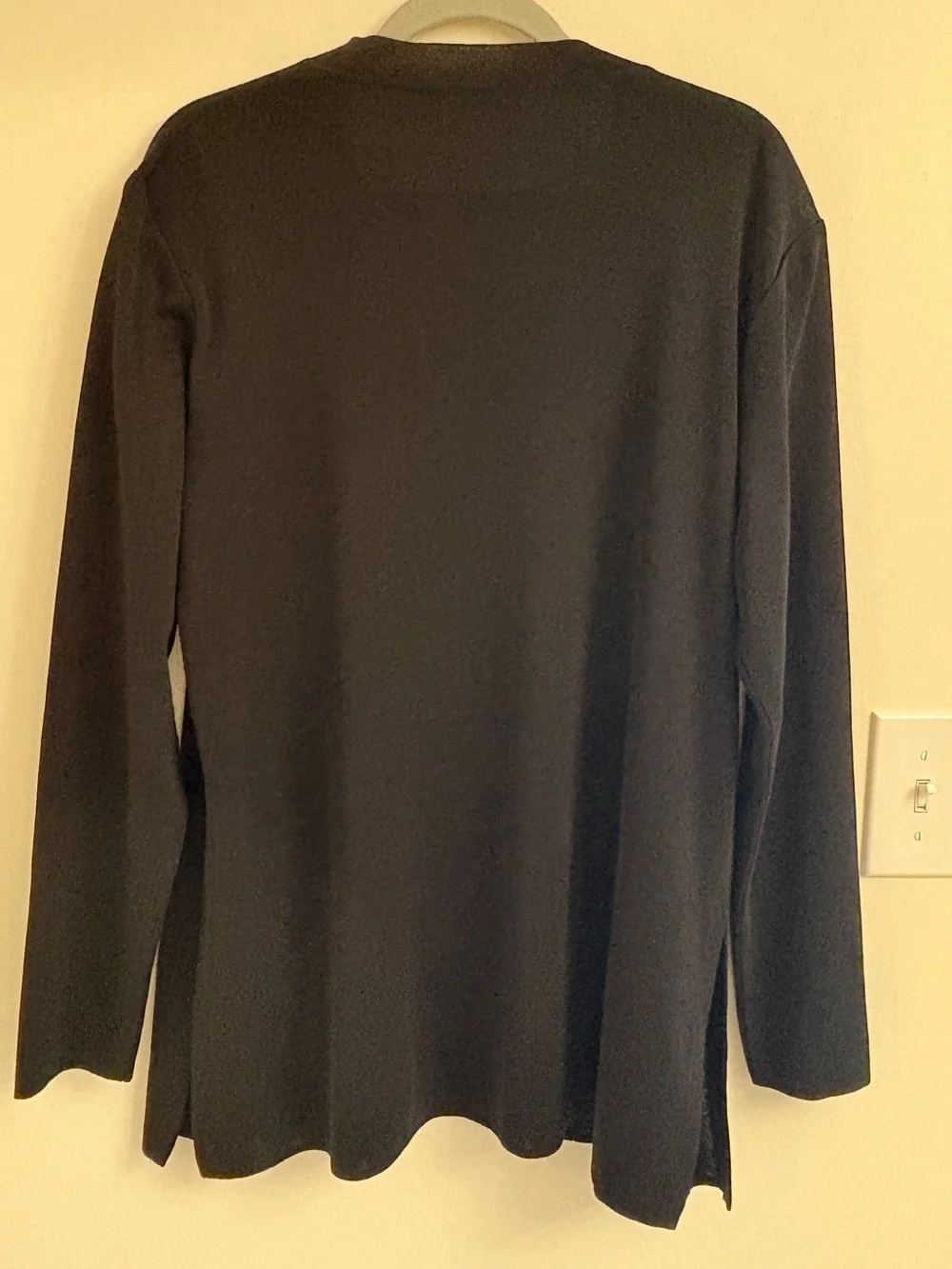 Exclusively Misook Black Open Front Knit Cardigan Large Career Travel Jacket - Picture 5 of 7
